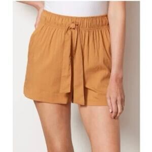 Evereve Mustard Yellow Elastic Waist Tie Front Shorts Size M